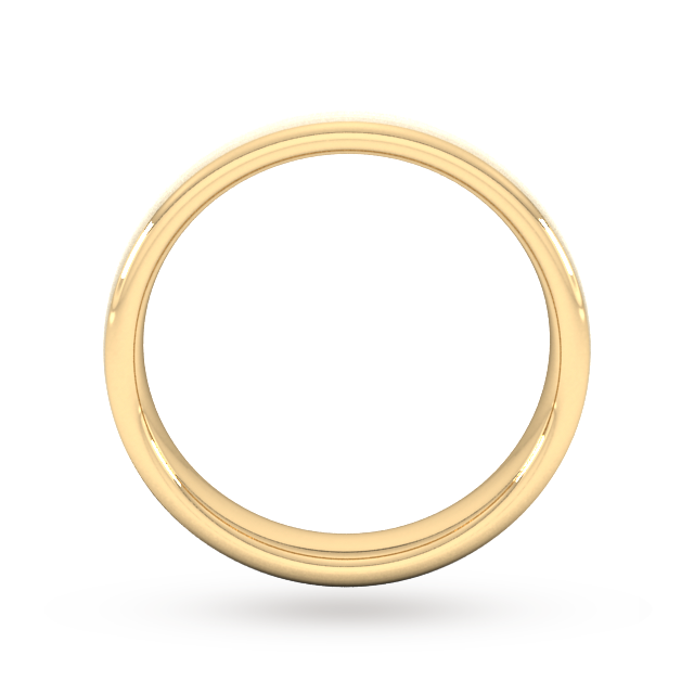 Goldsmiths 4mm Slight Court Heavy Matt Finished Wedding Ring In 9 Carat Yellow Gold - Ring Size P