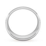 Goldsmiths 8mm Slight Court Heavy Matt Centre With Grooves Wedding Ring In 9 Carat White Gold - Ring Size Y