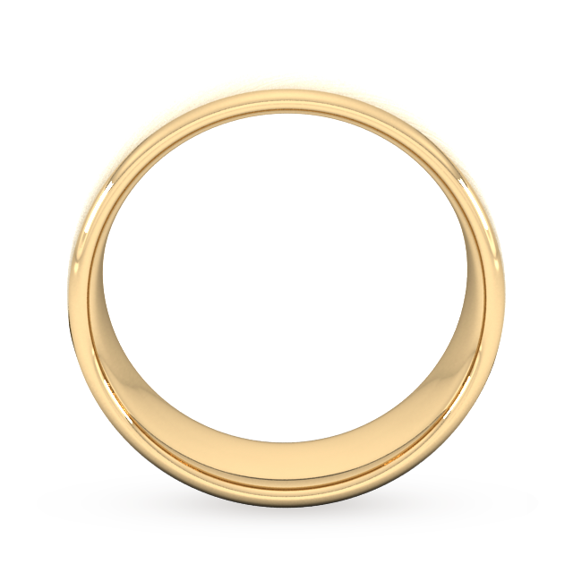 Goldsmiths 8mm Slight Court Heavy Diagonal Matt Finish Wedding Ring In 9 Carat Yellow Gold - Ring Size N