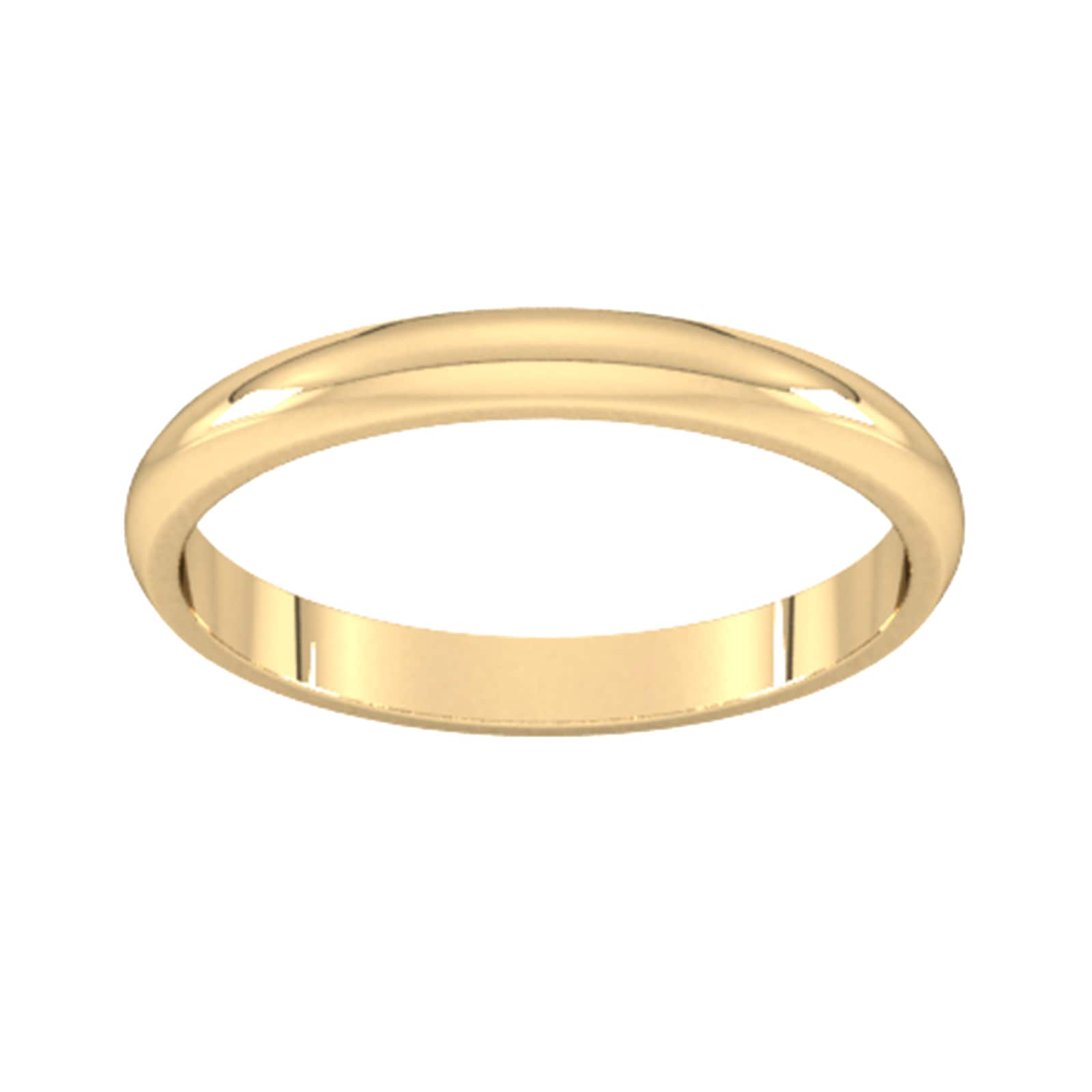2.5mm D Shape Standard Wedding Ring In 9 Carat Yellow Gold - Ring Size M