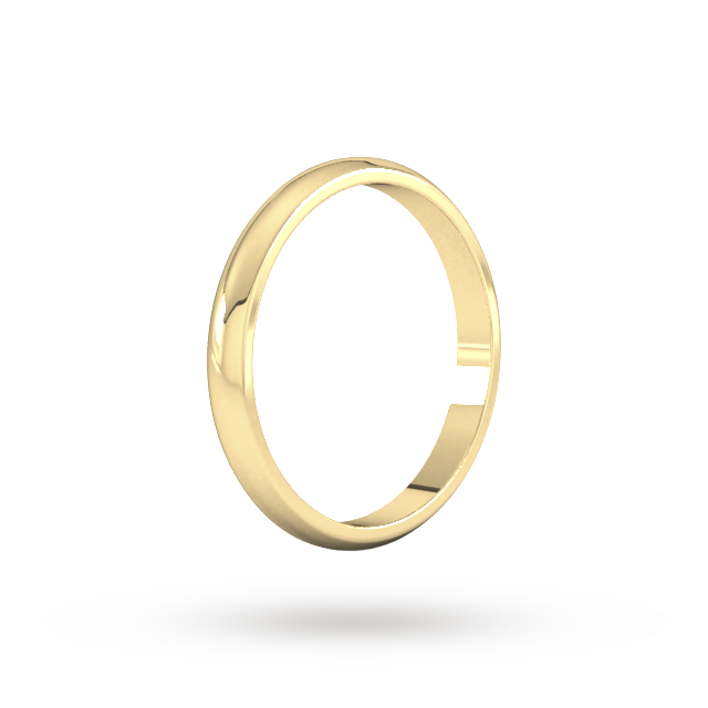Goldsmiths 2.5mm D Shape Standard Wedding Ring In 9 Carat Yellow Gold - Ring Size K
