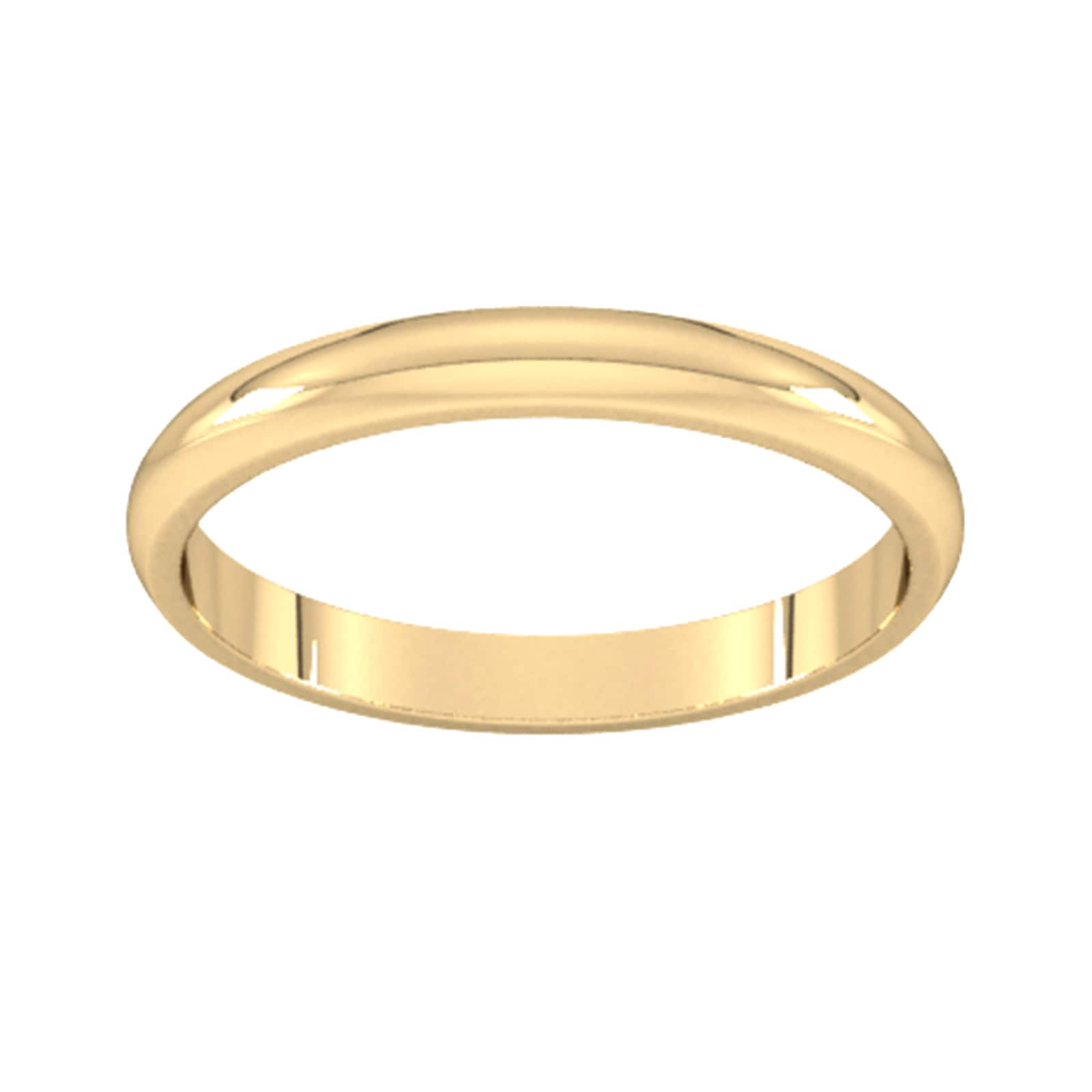 2.5mm D Shape Standard Wedding Ring In 18 Carat Yellow Gold - Ring Size R