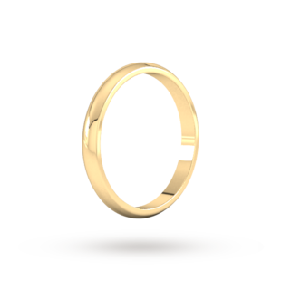 Goldsmiths 2.5mm D Shape Standard Wedding Ring In 18 Carat Yellow Gold