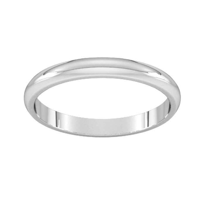 Goldsmiths 2.5mm D Shape Standard Wedding Ring In Sterling Silver - Ring Size J