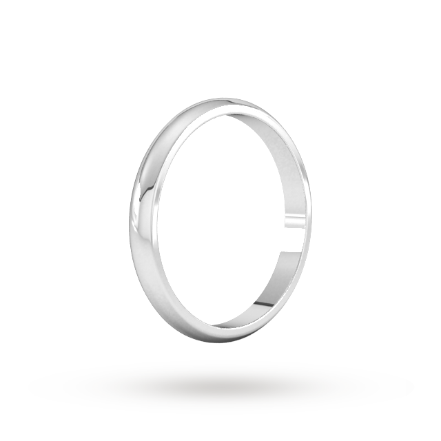 Goldsmiths 2.5mm D Shape Standard Wedding Ring In Sterling Silver - Ring Size X