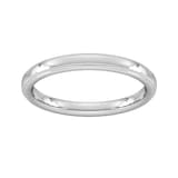 Goldsmiths 2.5mm D Shape Standard Milgrain Edge Wedding Ring In 9 Carat White Gold