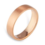 Goldsmiths 2.5mm D Shape Standard Milgrain Edge Wedding Ring In 18 Carat Rose Gold