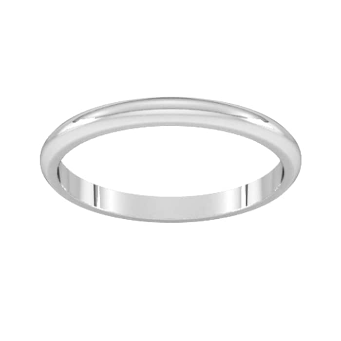 Goldsmiths 2mm D Shape Standard Wedding Ring In 9 Carat White Gold - Ring Size J