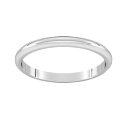 08307200 - 2mm D Shape Standard Wedding Ring In 9 Carat White Gold