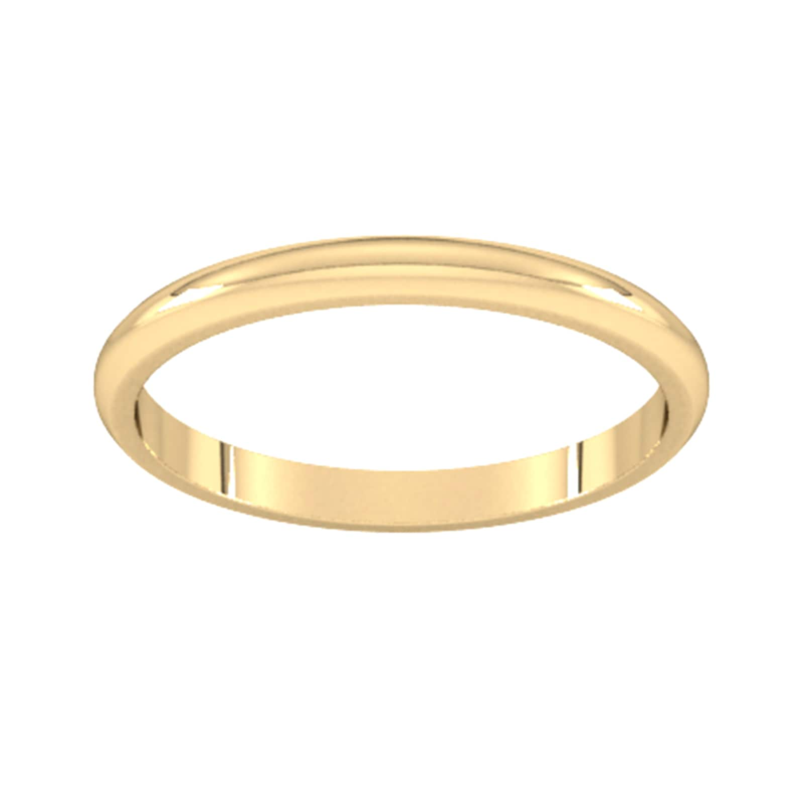 2mm D Shape Standard Wedding Ring In 9 Carat Yellow Gold - Ring Size T