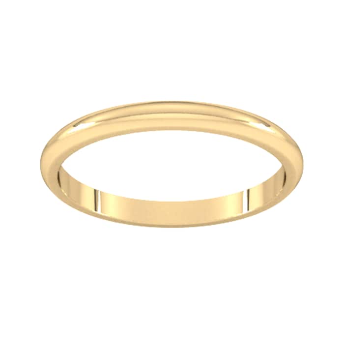 Goldsmiths 2mm D Shape Standard Wedding Ring In 9 Carat Yellow Gold - Ring Size L
