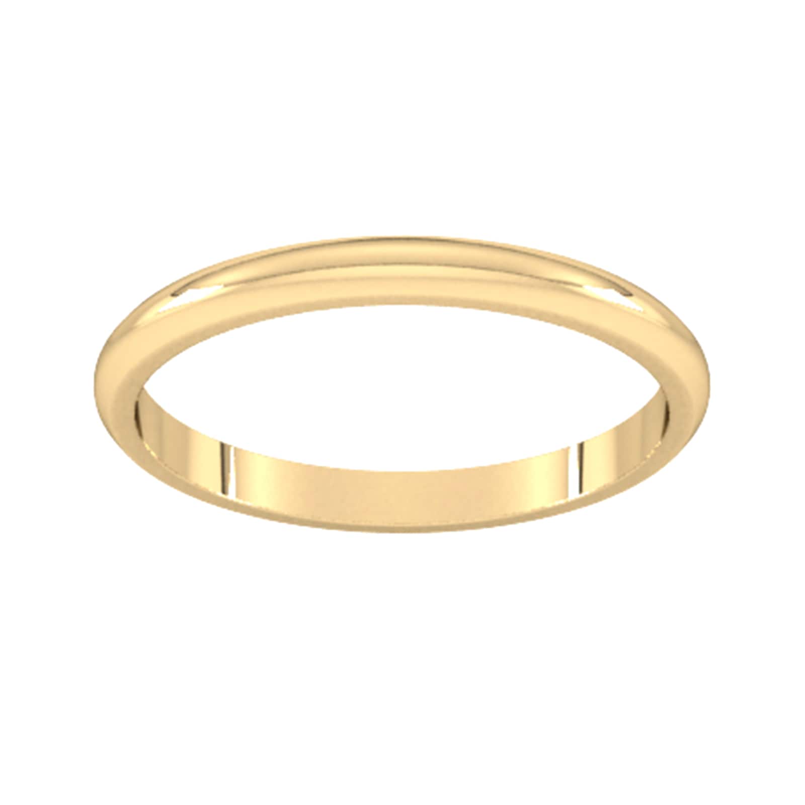 Goldsmiths 2mm D Shape Standard Wedding Ring In 9 Carat Yellow Gold
