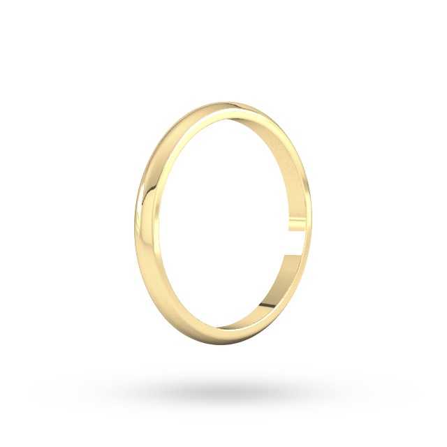 Goldsmiths 2mm D Shape Standard Wedding Ring In 9 Carat Yellow Gold