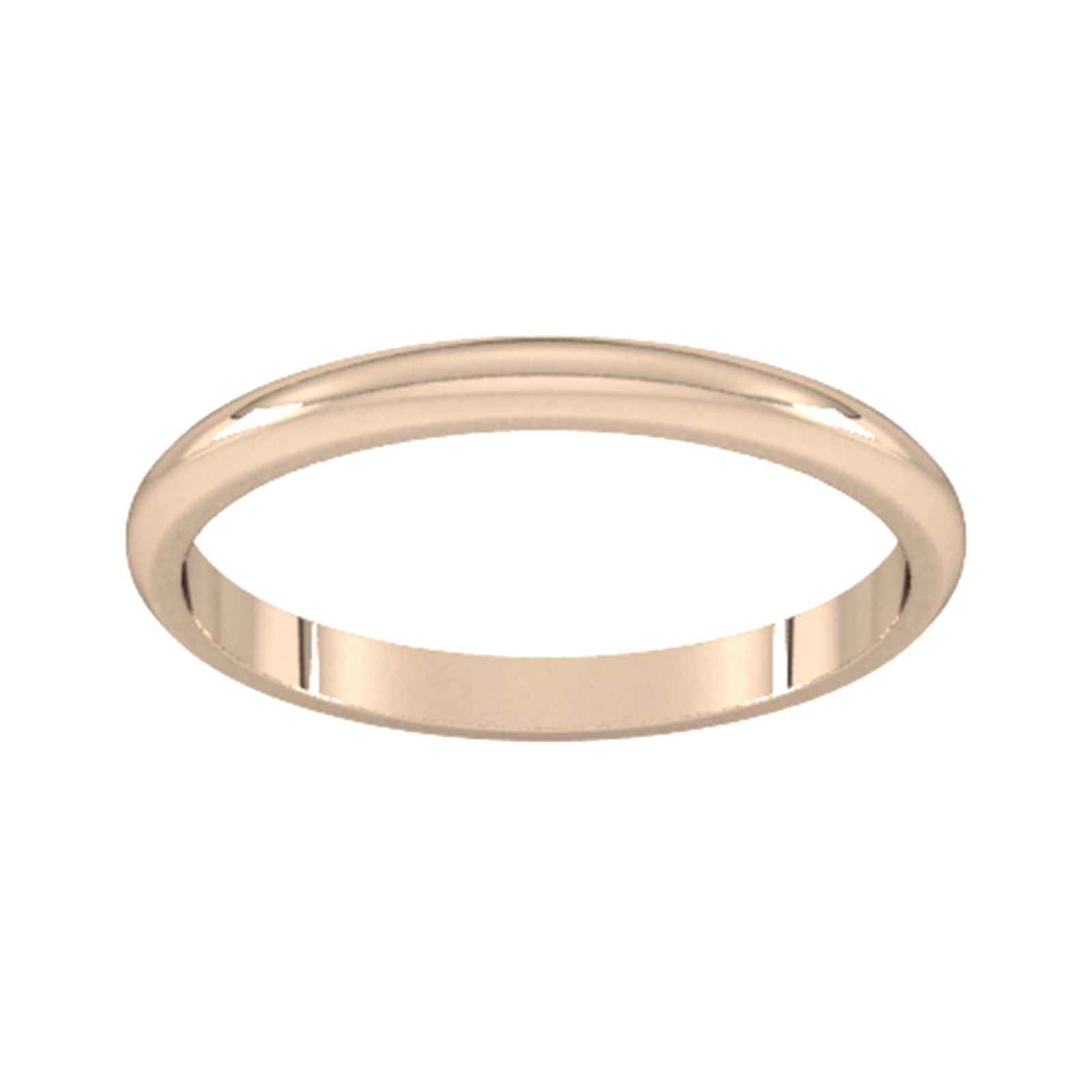 2mm D Shape Standard Wedding Ring In 9 Carat Rose Gold - Ring Size O