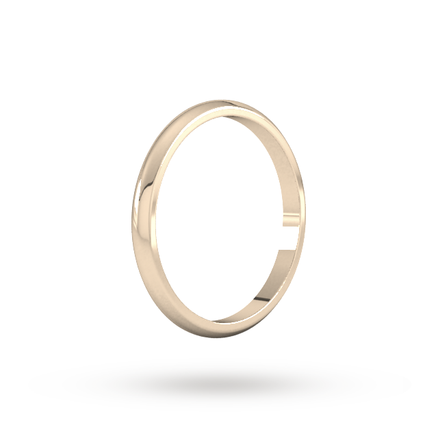 Goldsmiths 2mm D Shape Standard Wedding Ring In 9 Carat Rose Gold - Ring Size K