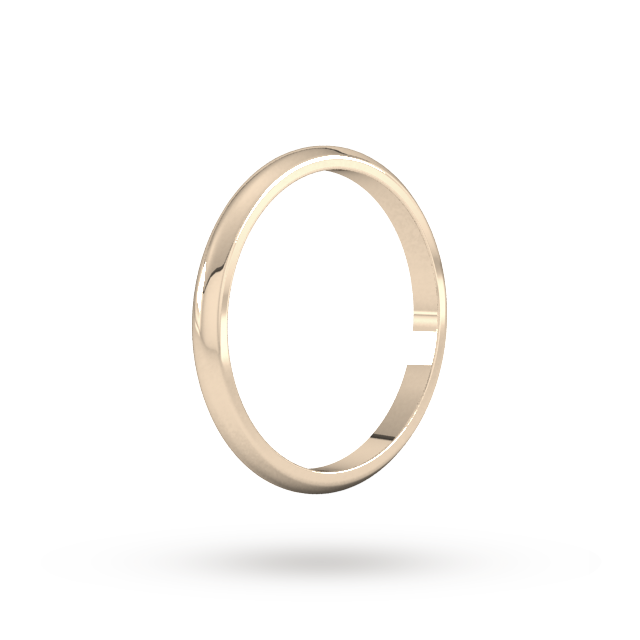 Goldsmiths 2mm D Shape Standard Wedding Ring In 9 Carat Rose Gold