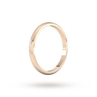 Best Luxury 
2mm D Shape Standard Wedding Ring In 9 Carat Rose Gold