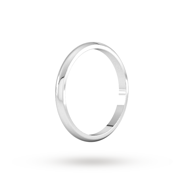 Goldsmiths 2mm D Shape Standard Wedding Ring In 18 Carat White Gold Goldsmiths 2mm D Shape Standard Wedding Ring In 18 Carat White Gold