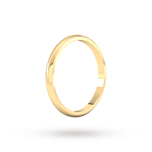 Goldsmiths 2mm D Shape Standard Wedding Ring In 18 Carat Yellow Gold