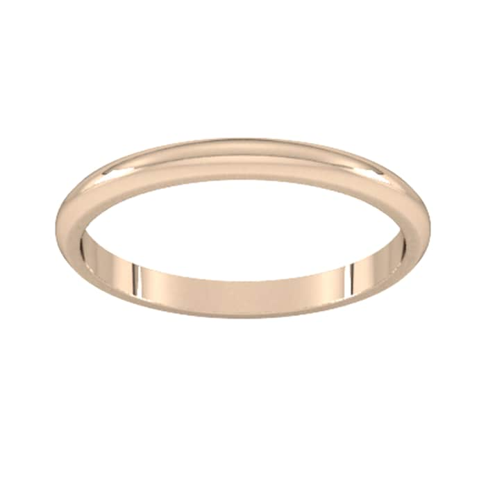 Goldsmiths 2mm D Shape Standard Wedding Ring In 18 Carat Rose Gold - Ring Size J