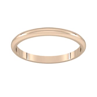 Goldsmiths 2mm D Shape Standard Wedding Ring In 18 Carat Rose Gold