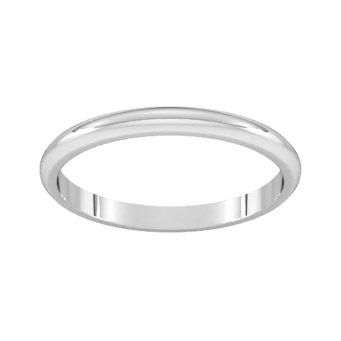 Goldsmiths 2mm D Shape Standard Wedding Ring In Platinum