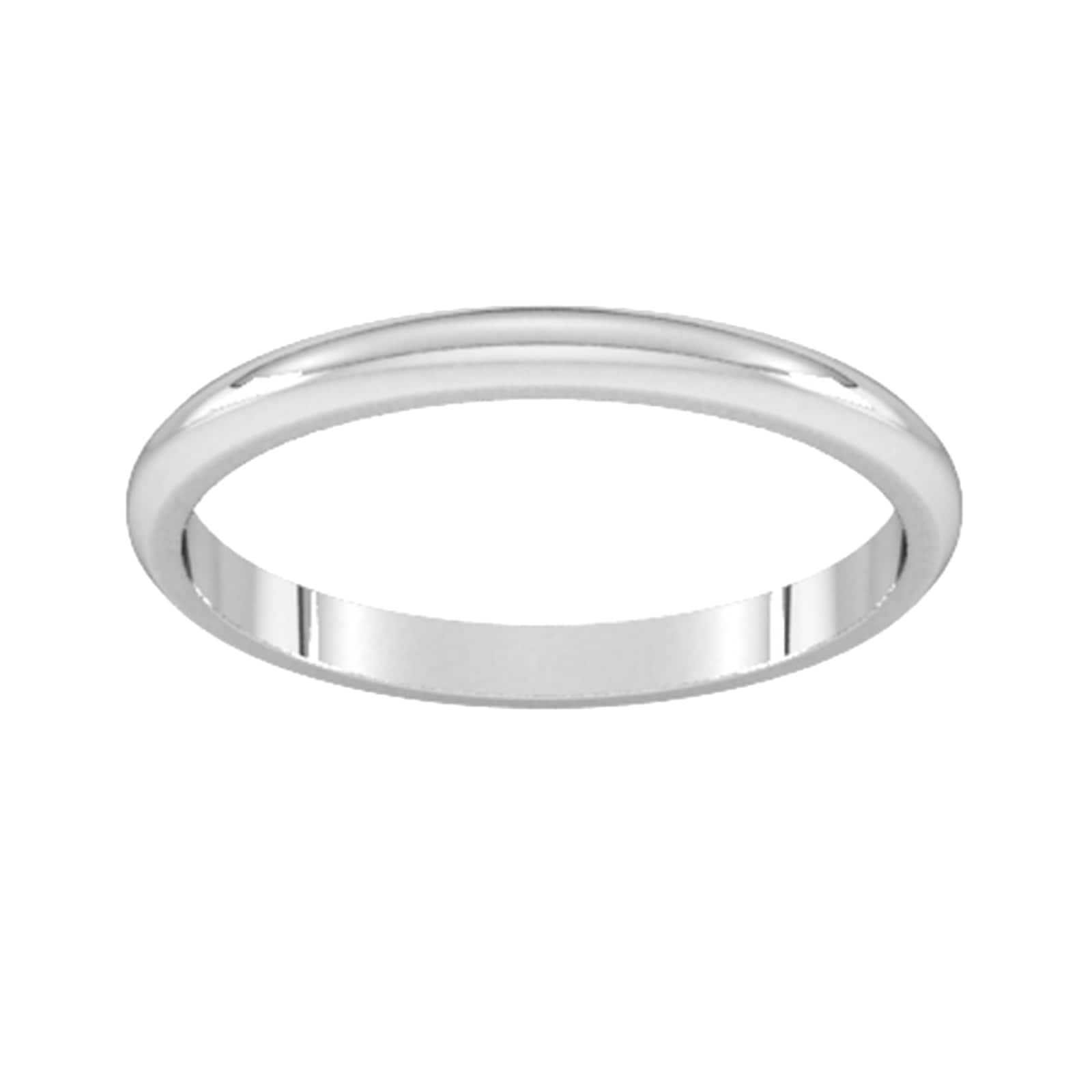 2mm D Shape Standard Wedding Ring In Sterling Silver - Ring Size N