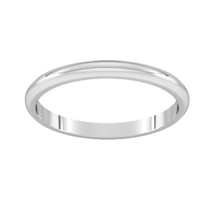 Goldsmiths 2mm D Shape Standard Wedding Ring In Sterling Silver - Ring Size J