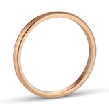 Goldsmiths 2mm D Shape Standard Milgrain Edge Wedding Ring In 18 Carat Rose Gold - Ring Size K