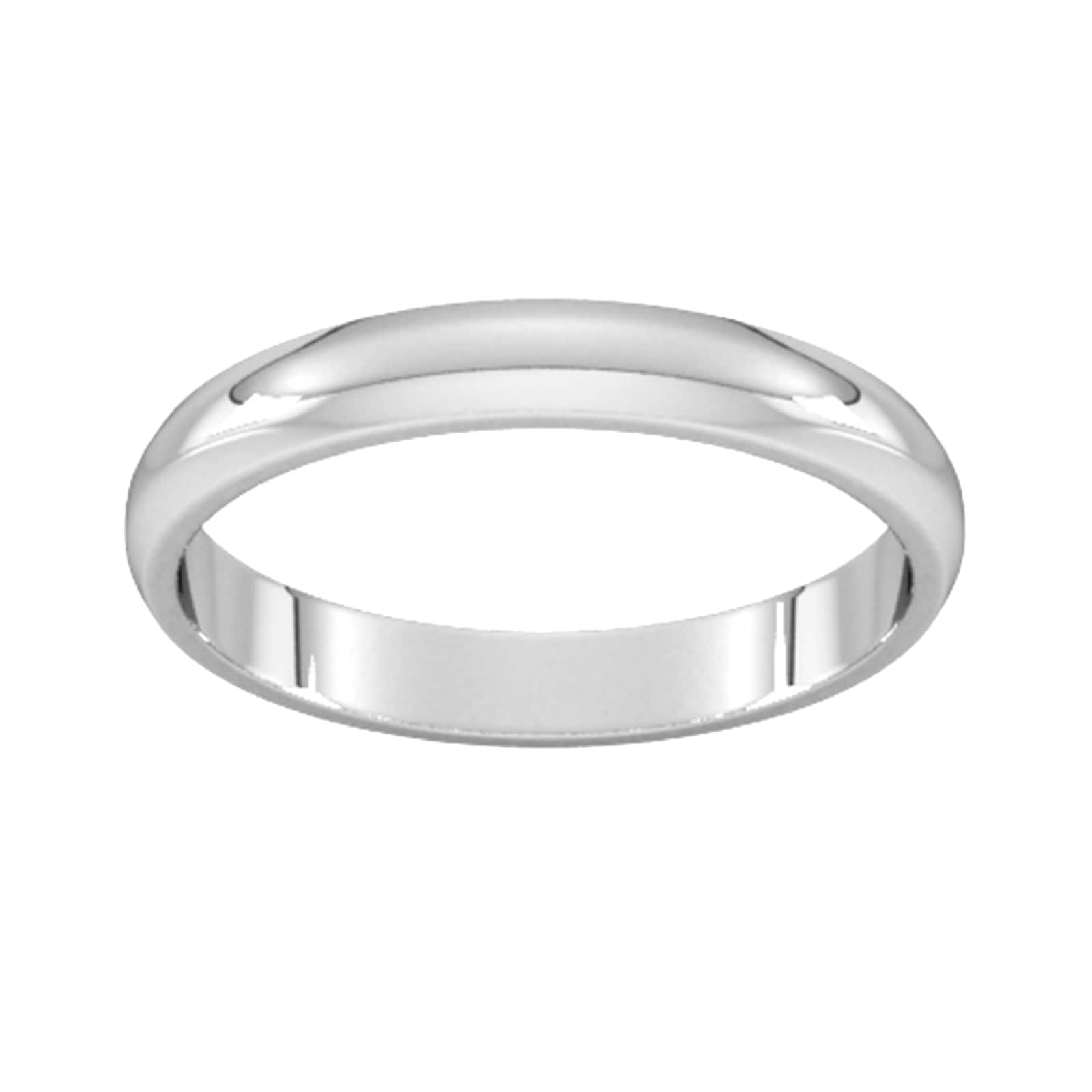 3mm D Shape Standard Wedding Ring In 9 Carat White Gold - Ring Size L