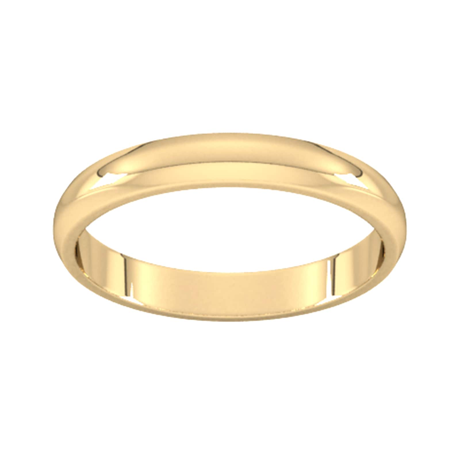 3mm D Shape Standard Wedding Ring In 9 Carat Yellow Gold - Ring Size G