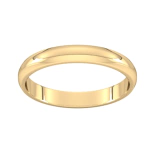 Goldsmiths 3mm D Shape Standard Wedding Ring In 9 Carat Yellow Gold