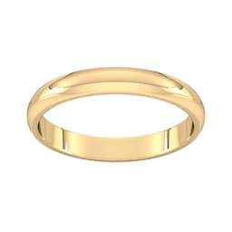 08307242 - 3mm D Shape Standard Wedding Ring In 9 Carat Yellow Gold