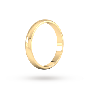 Goldsmiths 3mm D Shape Standard Wedding Ring In 9 Carat Yellow Gold