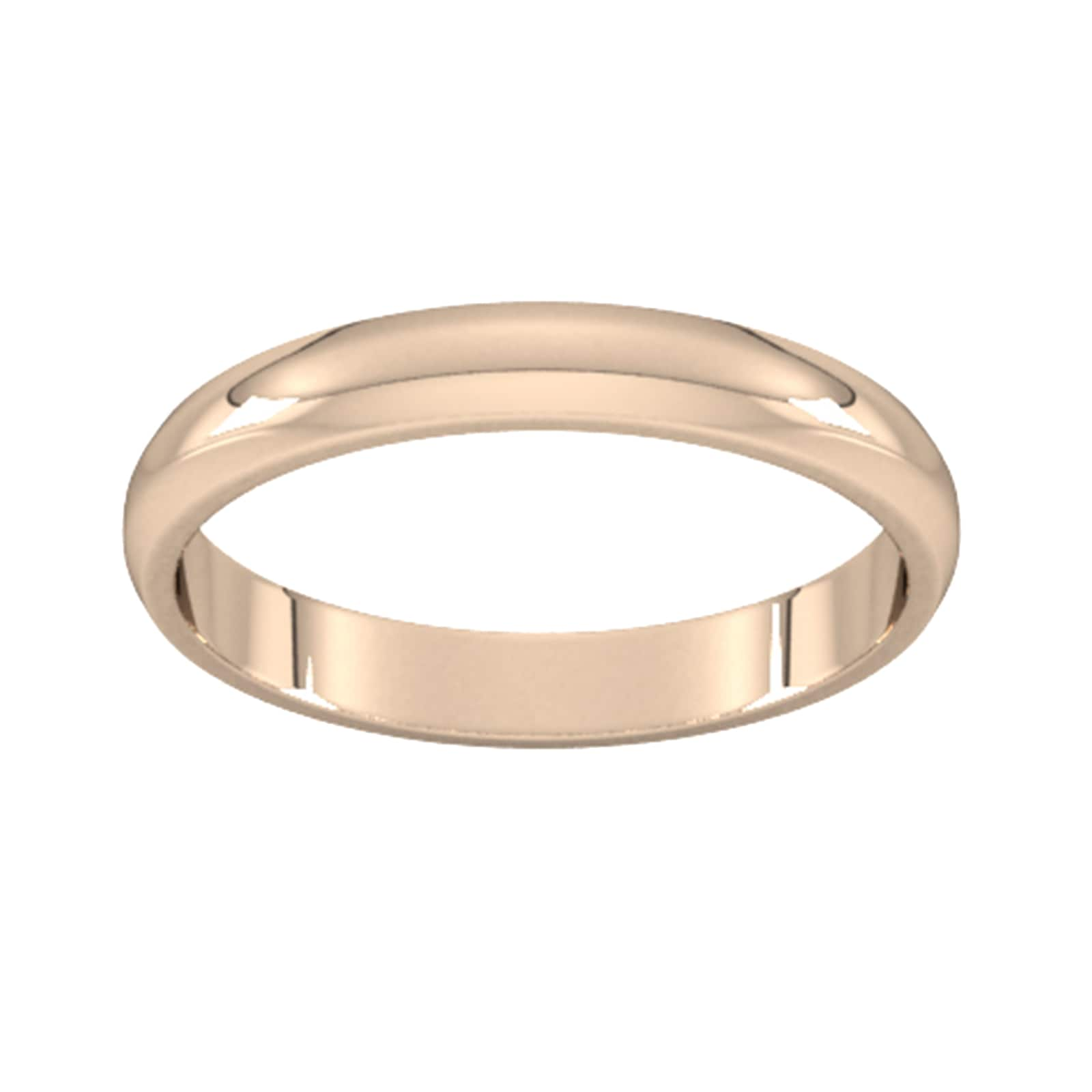 3mm D Shape Standard Wedding Ring In 9 Carat Rose Gold - Ring Size P