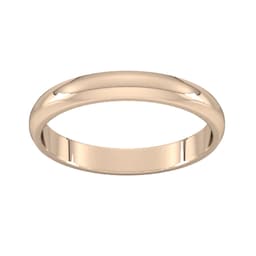 08307243 - 3mm D Shape Standard Wedding Ring In 9 Carat Rose Gold