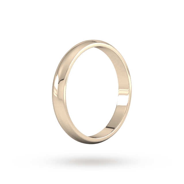 Goldsmiths 3mm D Shape Standard Wedding Ring In 9 Carat Rose Gold - Ring Size L