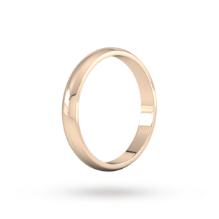 Goldsmiths 3mm D Shape Standard Wedding Ring In 9 Carat Rose Gold