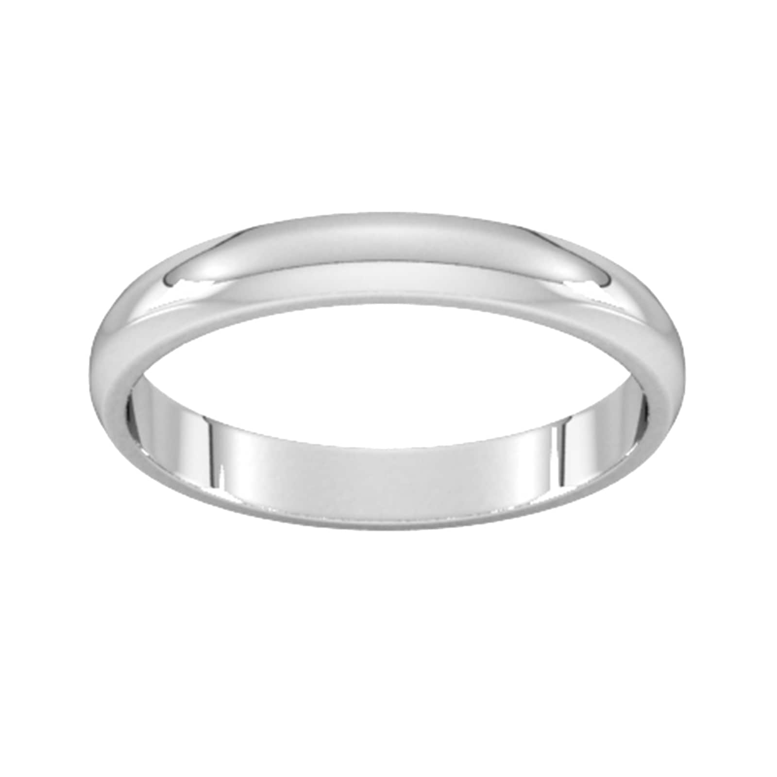 Goldsmiths 3mm D Shape Standard Wedding Ring In 18 Carat White Gold