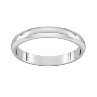 Goldsmiths 3mm D Shape Standard Wedding Ring In 18 Carat White Gold