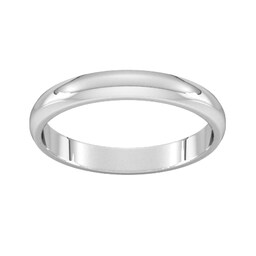 08307244 - 3mm D Shape Standard Wedding Ring In 18 Carat White Gold