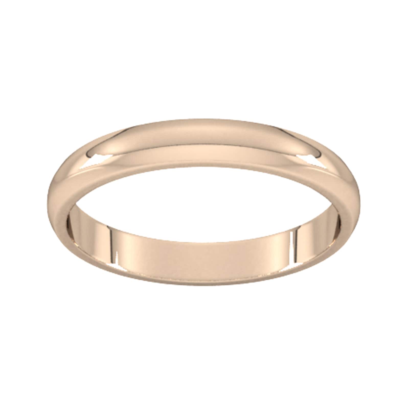 3mm D Shape Standard Wedding Ring In 18 Carat Rose Gold - Ring Size X