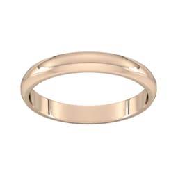 08307246 - 3mm D Shape Standard Wedding Ring In 18 Carat Rose Gold