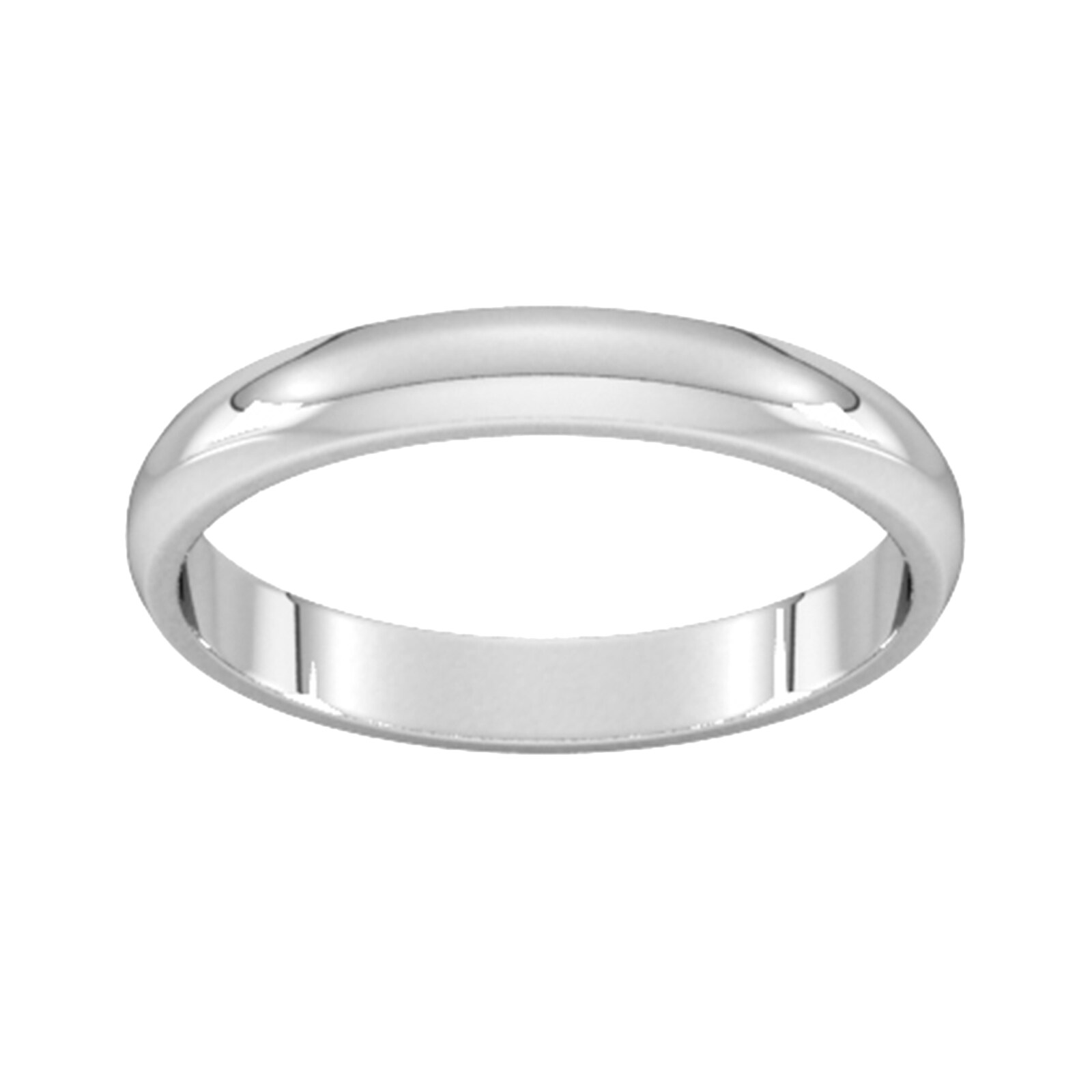 3mm D Shape Standard Wedding Ring In 950 Palladium - Ring Size Q