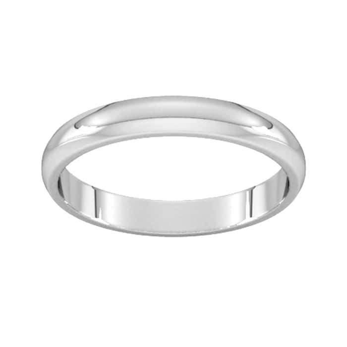 Goldsmiths 3mm D Shape Standard Wedding Ring In Platinum - Ring Size J