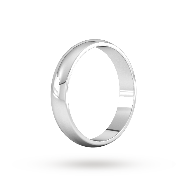 Goldsmiths 4mm D Shape Standard Wedding Ring In 9 Carat White Gold