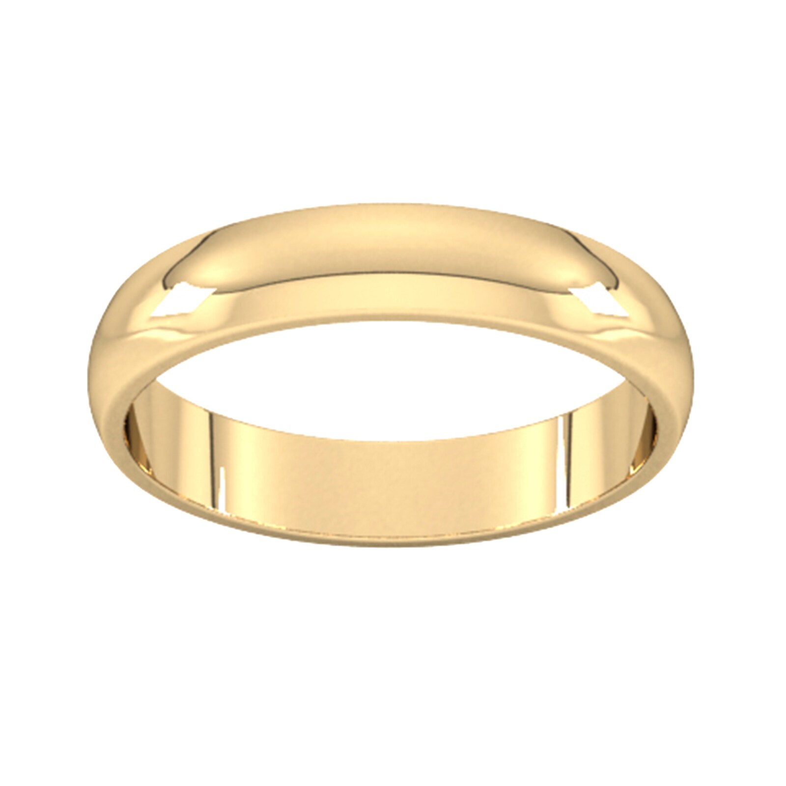 4mm D Shape Standard Wedding Ring In 9 Carat Yellow Gold - Ring Size H