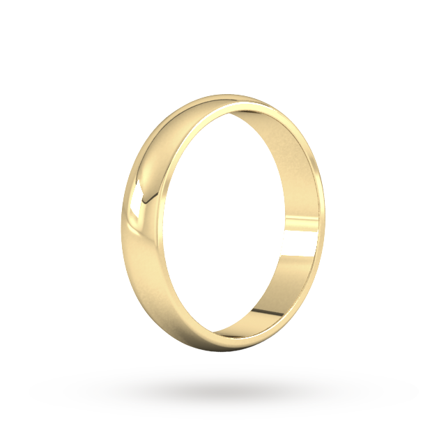 Goldsmiths 4mm D Shape Standard Wedding Ring In 9 Carat Yellow Gold