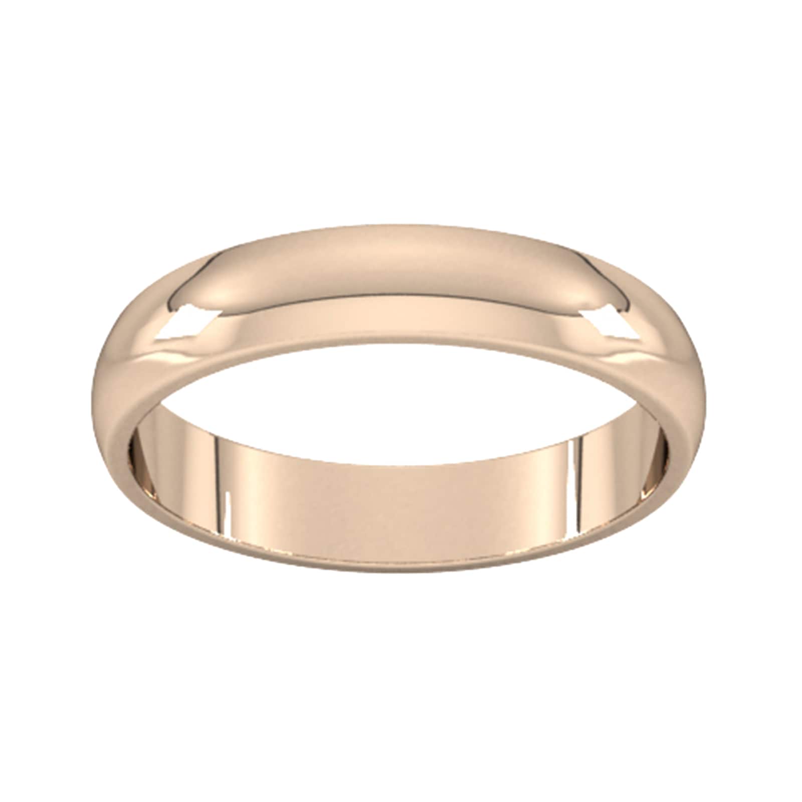 4mm D Shape Standard Wedding Ring In 9 Carat Rose Gold - Ring Size X
