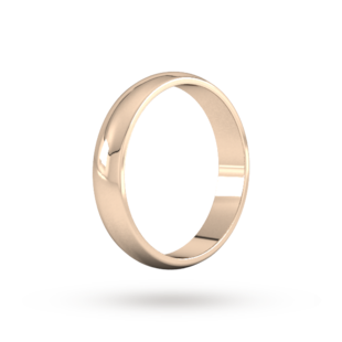 Goldsmiths 4mm D Shape Standard Wedding Ring In 9 Carat Rose Gold
